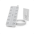TESSAN Surge Protector Power Strip, Extension Cord with Multiple Outlets, 12 AC Outlets, 3 USB Ports(1 USB C), Flat Wall Plug, 5 Ft, 1700 Joules Protection for Home Office Dorm Room Essentials