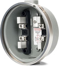 100 Amp Meter Socket, 4 Jaw Meter Base, 240V 3 Wire Ring Type, with Horn Bypass Meter Cover Plate, Suitable for Overhead/Underground Feed