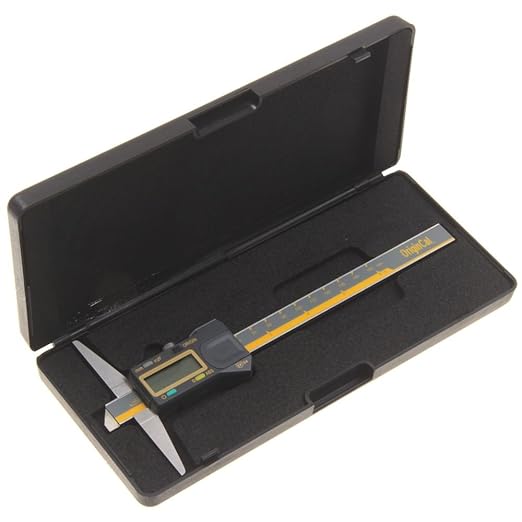 iGAGING Absolute Origin 0-6" Single Cut Depth Digital Caliper, IP54 Electronic, SPC/USB Output Port, Inch, Metric, Fraction Modes, Case, Manual, & Battery