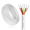 20 Gauge 6 Conductor Electrical Wire, 16.4FT White Stranded Low Voltage 20/6 Cable PVC Case, 20 AWG Tinned Copper 6 Wire Extension Power Cable for LED Lamp Lighting, Automotive