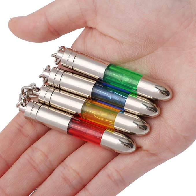 SWEETHOMEDECO 4 Packs Car Static Human Body Static Eliminator Discharger, Silver Tone High Voltage Anti-Static Keychain ESD Tool Sets, Charger 1811