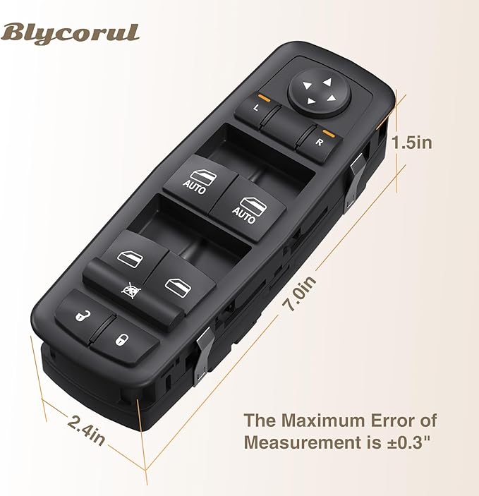Blycorul Master Power Window Switch Driver Side Compatible with 2009 2010 2011 2012 Dodge Ram 1500/2500/3500 Quad & Crew Cab Pickup-9 Pins+3 Pins Replaces OEM 4602863AD,4602863AB,4602863AC