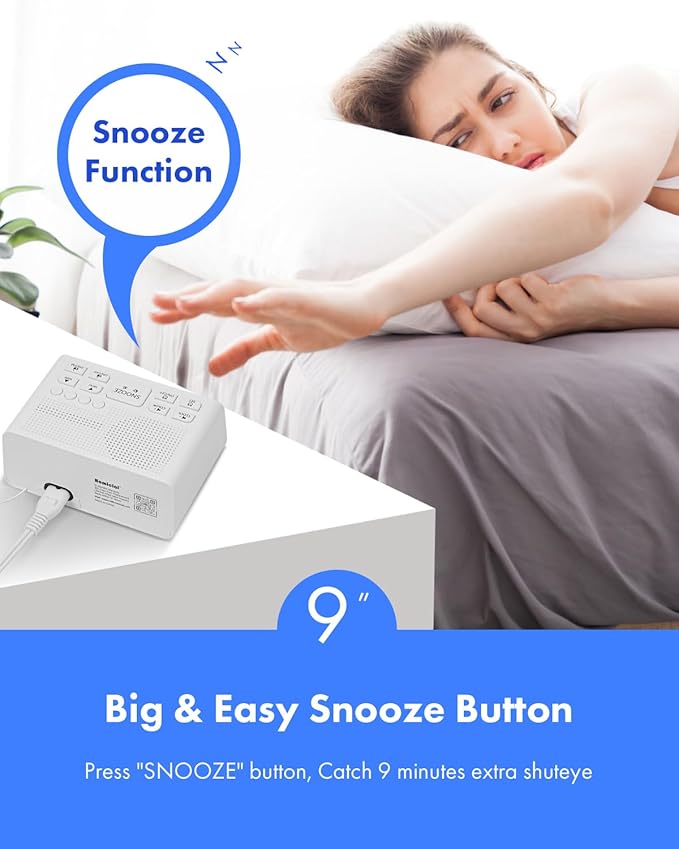 Homicial Digital Alarm Clock Radio with AM/FM Radio, Multi-Colors 1.4” LED Digits, Preset, Sleep Timer and Clear Display with Dimmer for Bedroom Bedside, Outlet Powered with Battery Backup (White)
