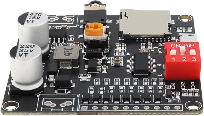 DiGiYes 20W Voice Playback Module DC 6-35V 24-bit DAC Output Support TF Card 32GB for Broadcast Device DIY, Support USB Downloadable Music Player Board