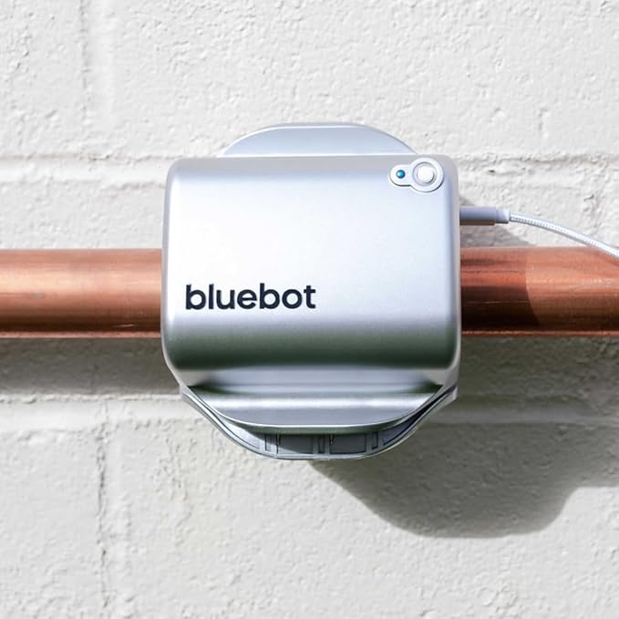 Bluebot WiFi Smart Water Flow Meter, Clamp-On Leak Detector with Real-Time Monitoring, Remote Access, Easy Install, Fits 3/4” to 2” Pipes – Includes Fiber Cloth – Water Usage & Leak Alerts