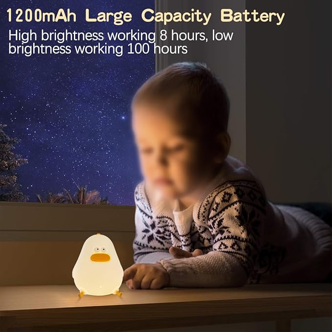 LEDHOLYT Night Light for Kids, Cute Silicone Nursery Chick Lamp for Baby and Toddler, Animal Night Light for Boys and Girls, Squishy Bedside Lamp for Kids Room