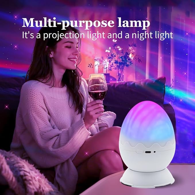 XBYZZRS Galaxy Projector Egg Night Light Projector USB-Powered Mood Lighting Adult Kids Night Light Adjustable Colors Lights for Bedroom Aurora Halloween Decorations Christmas Gift