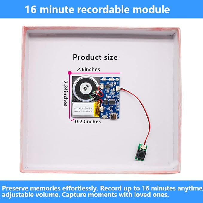 XLW Module - 16MB Push Button Activated Sound Module with Speaker, Type-C Cable, and Easy Recording Capability16 Minutes for Personalized Greetings, DIY Projects, and Holiday Crafts (Blue-2Pack)
