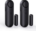 AKOYU Window and Door Alarm When Opened (2 Pack) for Kids Safety/Home Security, Wireless Opening Sensor Alarms for Sliding Glass Door, 120dB Burglar Alert, Ideal for Business,Garage,Apartment, Black