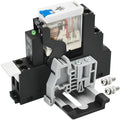 ZJWZJH 12 Amp Power Relay Switch 12V DC Relay Coil, 5 Pin SPDT 1NO 1NC with Test Button, LED Module Light, Socket Base, DIN Rail, UL Certification (5 Pin- 12A, DC 12V)