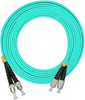 Jeirdus 30Meters 100ft FC to ST Duplex 50/125 10G OM3 Multi-Mode Fiber Optic Cable Jumper Optical Patch Cord FC-ST