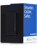 ELEGRP Smart Dimmer Light Switch DTR30, Single Pole or 3 Way, 2.4GHz Wi-Fi Touch Dimmer Compatible with Alexa/Google Assistant, Needs Neutral Wire, No Hub Required, UL and FCC Listed, Black, 1 Pack