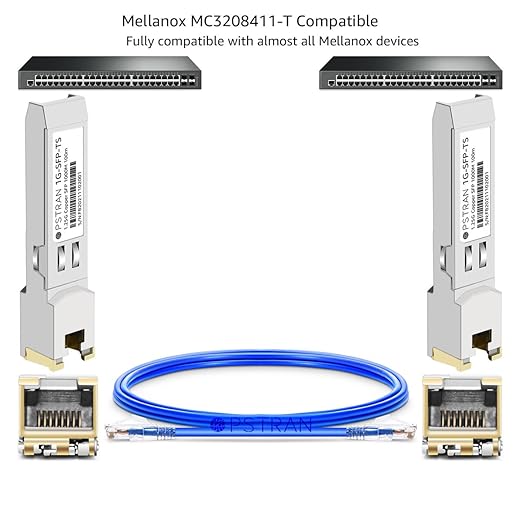 OPSTRAN 1000BASE-T SFP RJ45 Copper Transceiver Module Compatible with Mellanox MC3208411-T 100m Cat 5e/6/6a