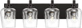METWET Bathroom Light Fixtures, 4-Light Modern Vanity Light with Clear Glass Wine Glass-Shaped Shade, Vanity Lighting Fixtures Over Mirror, Matte Black, VL155-MB-4