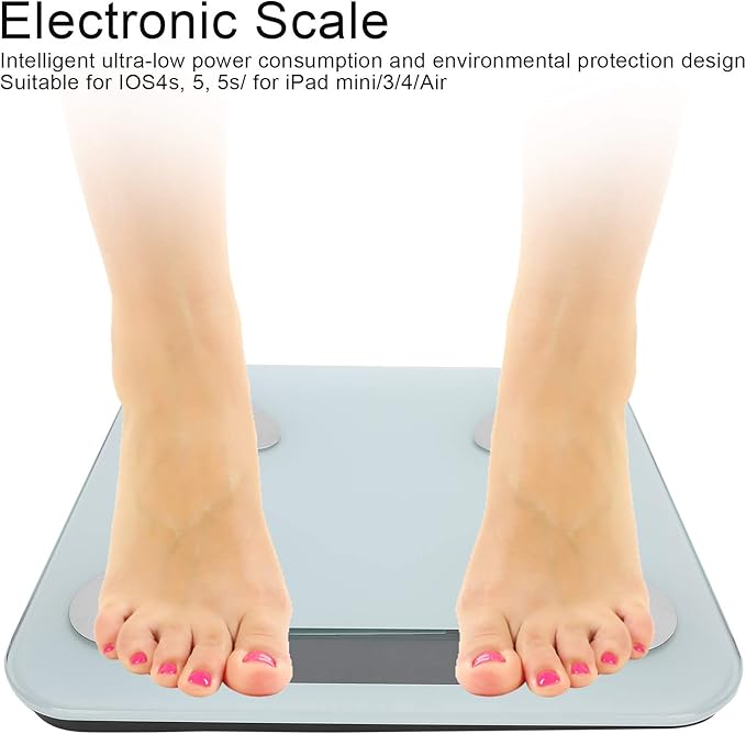 Advanced Smart Body Fat Scale Bluetooth Weight Scale with High Precision Sensors Digital Body Composition Analyzer BMI Measurement for Home Gym Fitness Tracking ABS Material
