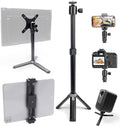 Kado Metal Portable Monitor Stand Tripod, 2-In-1 Phone/Tablet Clamp Portrait/Landscape, 100x100mm 75x75mm Wall/Arm Mount Adapater Bracket Plate, 360° Ball Head Compact for Projector, Camera and Webcam