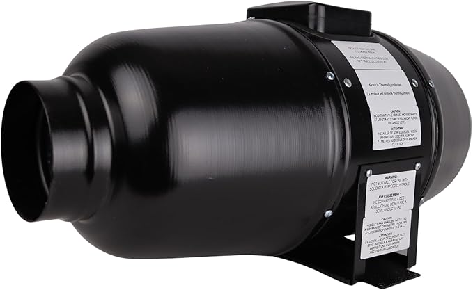 VENTS-US TT Silent M 125-5" Inline Duct Fan Includes Two-Speed Switch with Thermal Overload Protection – UV Resistant, Quiet Operation, up to 188 CFM