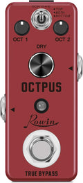 Rowin Polyphonic Octave Guitar Effects Pedal Pure Octopus Digital Mini Single Effect for Electric Guitar and Bass with True Bypass 11 Different Octave Modes LEF-3806
