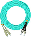 Jeirdus 20Meters 65ft SC to ST Duplex 50/125 10G OM3 Multi-Mode Fiber Optic Cable Jumper Optical Patch Cord SC-ST