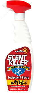 Scent Killer Sports Equipment Deodorizer Spray - Unscented Sports Equipment Deodorizer for Shoes, Gym Bags, Helmets and Gear – 16 FL OZ