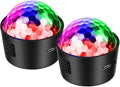 2-Pack Wiwreenm Mini Disco Ball Sound Activated Night Lights Projector for Kids,Halloween,Disco Decoration for Car/Parties