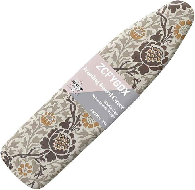 ZCFYGDX Elastic Ironing Board Covers Standard Size, William Morris Prints Ironing Board Straps/Cover and Fastener 14x45 Inch, Strongly Breathable and Doesn't Retain Moisture, Easy Installation