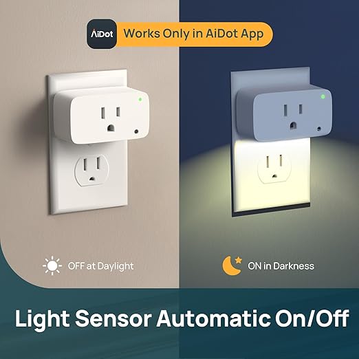 Linkind Matter Smart Plug with LED Night Light, Work with Alexa, Apple Home, Google, Smart Outlet 15A/1800W, Dusk to Dawn, Plug in Wall, Timer&Schedule, ETL&FCC Certified, 2.4GHz Wi-Fi Only, 2 Pack