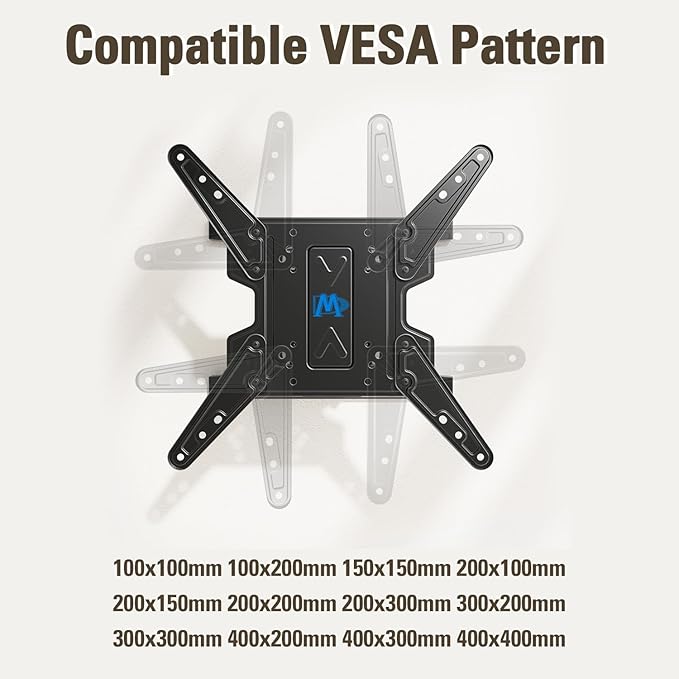 Mounting Dream Ultra Slim TV Wall Mount for 26-75 Inch Television, Full Motion Bracket with Smooth Extension, Swivel and Tilt, 1.38” Thin Low Profile TV Mount Fits 16'' Studs, Up to 400x400mm, 88lbs