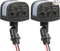 TREEWELL 2 Pack 240-Degree Replacement Motion Sensor, Adjustable LUX(5-300) & Time & Detection Sensitivity Up to 60 Feet Range, 3 Working Modes Outdoor Motion Detector for Security Floodlight, Brown