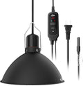 REPWILD Reptile Light Fixture with Dimming Thermostat, 8.5 Inch Deep Dome Lamp Fixture with Temperature Controller for Bearded Dragon, Turtle, Snake and Lizard Tanks, Max 150W