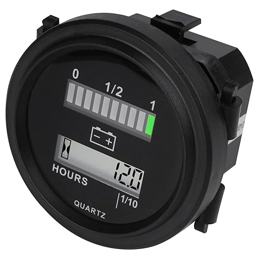 Yooreal 12/24V 36/48V 72V Golf Cart Battery Meter,Hour Meter&Battery Indicator Gauge Meter Lead-Acid Battery(Excluded Trojan),Charging Reminder,for Golf Cart Club Car RV Forklift Tractor ETC