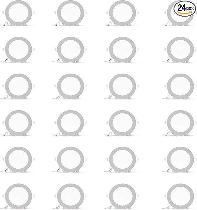 INFIBRITE 6 in Slim Recessed LED Downlight with Night Light 5CCT Selectable White New Construction 12 Watt 1050LM Triac Dimmable 24 Pack