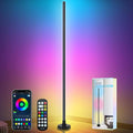 YTDRGB Corner Floor Lamp RGBW, LED Floor Lamp with APP, IF Remote Control, Music Sync, Timer and 16 Million DIY Colors, Smart Corner Light for Gaming Rooms Bedrooms