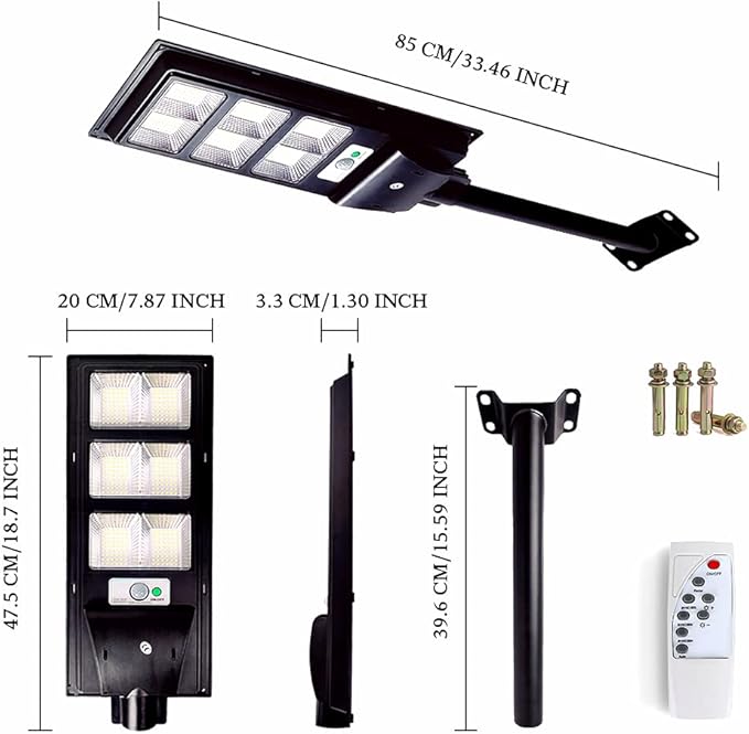 Lysed 2 Pack Solar Street Light Outdoor with Motion Sensor, 10000LM Dusk to Dawn Solar Flood Lights IP66 Waterproof LED Security Light for Parking Lot, Yard, Street, Basketball Court
