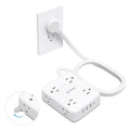 TROND Surge Protector Power Strip with USB, Ultra Thin Flat Plug 5ft Extension Cord 1625W, 3 USB A & 1 USB C, 8AC Outlets 1440J Surge Protection Wall Mount for Home Office Dorm Room Essentials, White