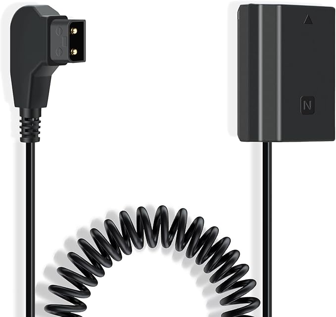 Kimaru D-TAP to NP-FZ100 Dummy Battery Power Cable for Sony A6600, A6700, FX3, FX30, ZV-E1, A7III, A7IV, A7SIII, A7RIII, A7RIV, A7RV, A7C, A7CII, A7CR, A1, A9, A9II Cameras.