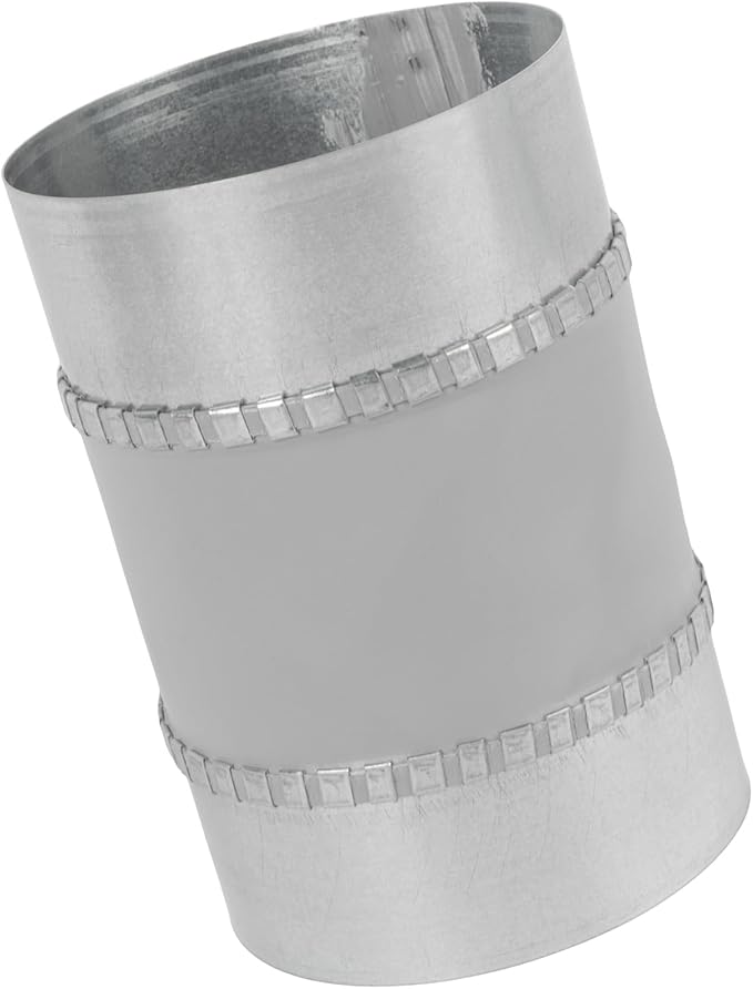 Repa Market 4" Inch Flexible Vibration And Noise Reducing Coupler - Female Fit Duct Connector – Galvanized Steel Coupling for Joining Two Male Duct Fittings – HVAC Ventilation Inline Joint