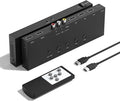 4 in 2 Out RCA/HDMI Switcher，3 Way HDMI 2.0 + 1 RCA Converter，4:3/16:9 & 2 Ports HDMI Output Support 4K and 3D for PS1/2/3/4/5, N64, SNES, Switch, DVD, Roku, etc.