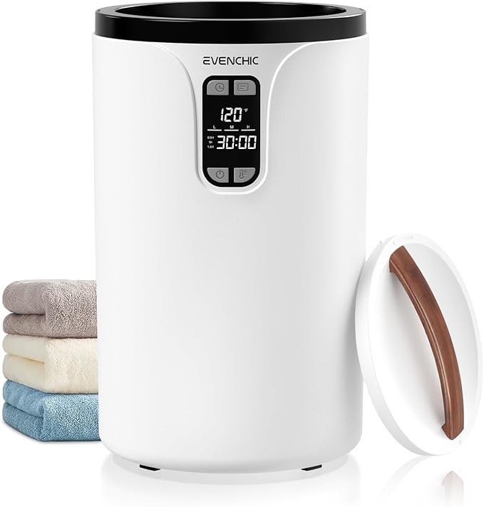 Evenchic Towel Warmer, 20L Hot Towel Warmers for Bathroom with 24H Timer, Temperature Adjustable, LED Display, Auto Shut Off, Even Heated for Oversized Towels, Bathrobes, Blankets