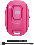 Bluetooth Camera Remote Shutter for iPhone and Android Smartphones, Rechargeable Wireless Phone Remote Control,Selfie Button for Photos and Videos, Charging Cable Included-Pink
