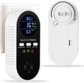 5-in-1 Carbon Monoxide Alarm & Natural Gas Leak Detector,Plug in Combustible Gas & Carbon Monoxide Detector Battery Backup with Temperature(°F) & Humidity,Propane & CO Detector for Home,RV,Apartment