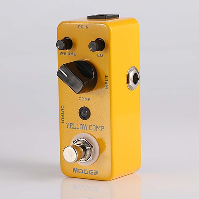 MOOER Yellow Compressor Comp guitar pedal bass compressor, True Bypass guitar compression, adjustable EQ and volume, portable mini size.