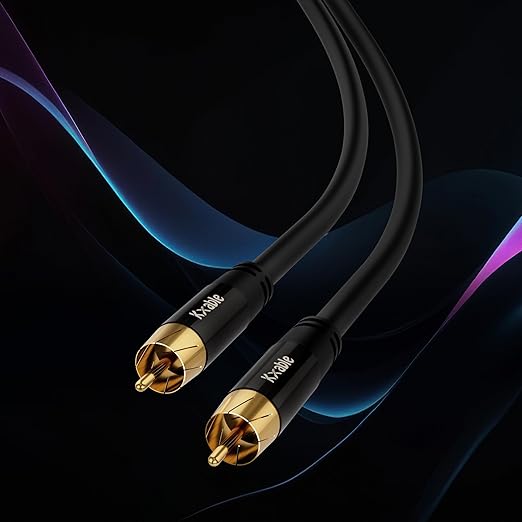 Subwoofer Cable RCA to RCA Audio Cable 8FT, Digital Coaxial Audio Cable, Premium S/PDIF RCA Cord for Home Theater, HDTV, Subwoofer, Hi-Fi System, Amplifier, 22AWG Tinned Copper, Double Shielded