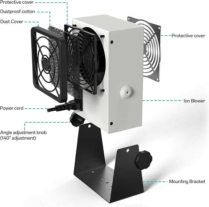 BK5600S Anti-Static Ion Fan, Ion Electric Fan, Static Eliminator, Electronic Manufacturing Maintenance, Scientific Research Laboratory, Chip Packaging To Eliminate Static Electricity (2024-BK5600S)