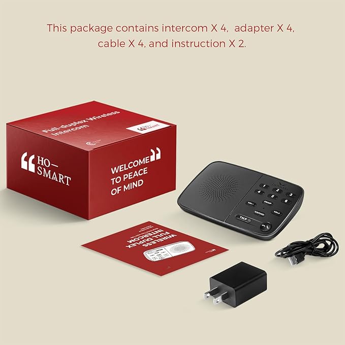 Hosmart Intercoms Wireless for Home UltraSpeak Pro, 2025 Full Duplex Wireless Intercom System for Business, Room to Room Intercom Two Way Real-time Intercom with 1200 Feet Range (6 Packs)