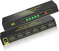 FlyroadUp HDMI Switch 4K@60Hz HDMI 2.0 Switcher 5 in 1 Out with Remote, Support Dolby Vision Dolby Atmos HDR10 HDCP2.2 CEC, Compatible with PS5/4/3 Xbox Nintendo Roku Apple TV Fire Stick