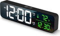 Hournor Digital Clock for Bedroom, Digital Wall Clock for Living Room Decor, Desk Table Clocks, Digital Clock Large Display, Bedroom Smart Alarm Clock for Office Green