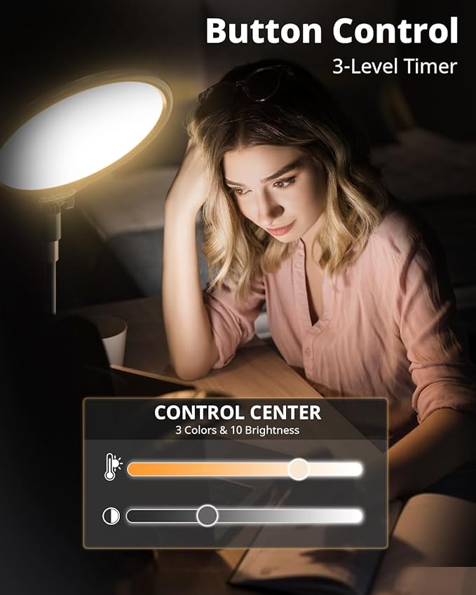 UBeesize 10.5in Laptop Ring Light with Stand and Phone Holder for Desk, Zoom Lighting for Computer, Video Recording, Streaming, Video Conference, Video Calls