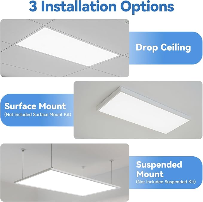 CycevSun 4-Pack 2x4 LED Flat Panel Light Drop Ceiling, 0-10V Dimmable, 40/50/60W Selectable, Up to 6600LM, 4CCT 3000K/4000K/5000K/6000K, 100-277V, ETL Listed, 5-Year Service