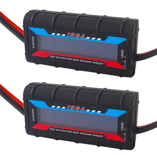 Proshopping 2Pcs 200A RC Watt Meter, DC 0-60V High Precision Power Analyzer, Volt Amp Watt Checker with Digital LCD Screen for Voltage/Current/Power/Charge/Energy Measurement